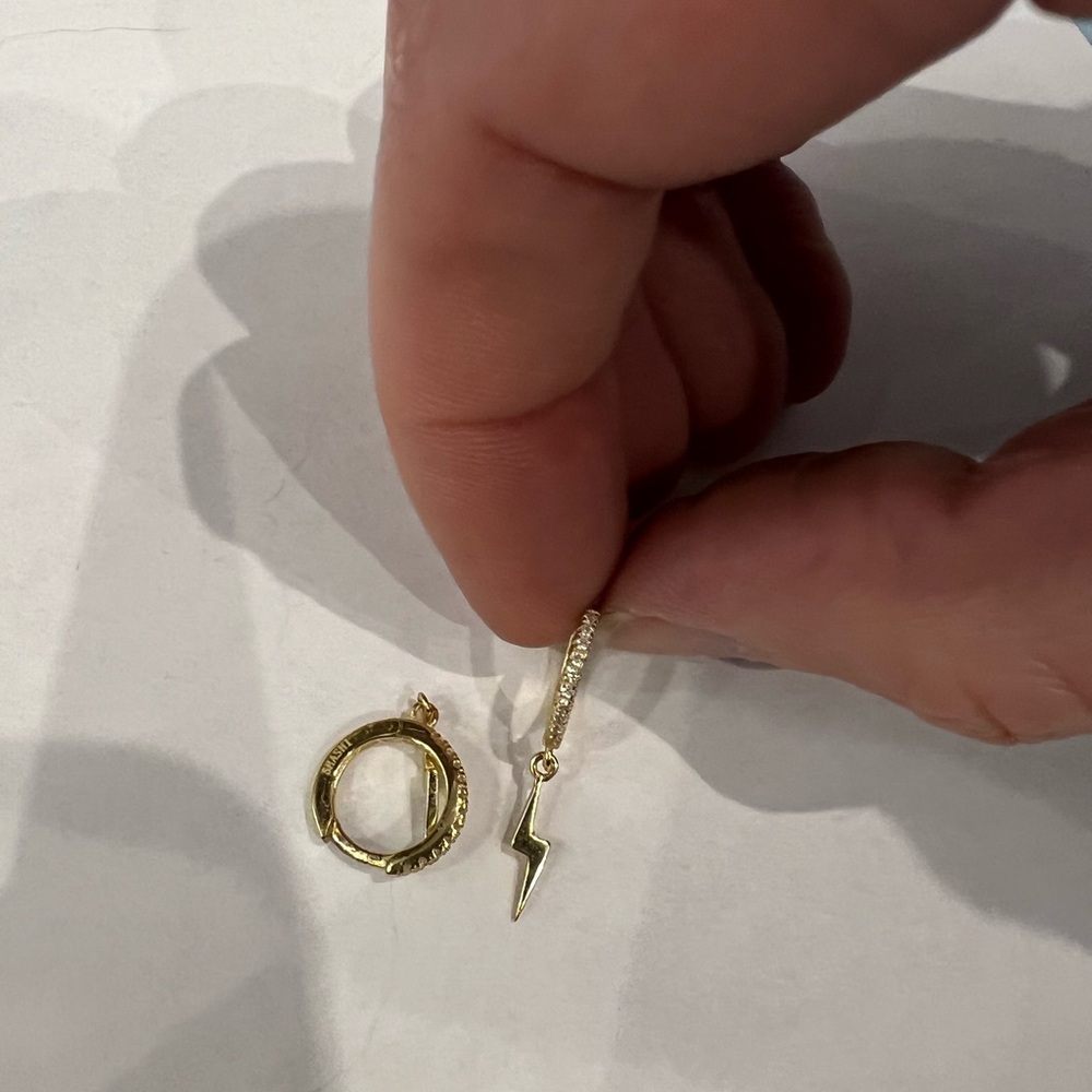 Gold Lightning Bolt Earrings